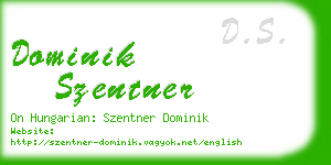 dominik szentner business card